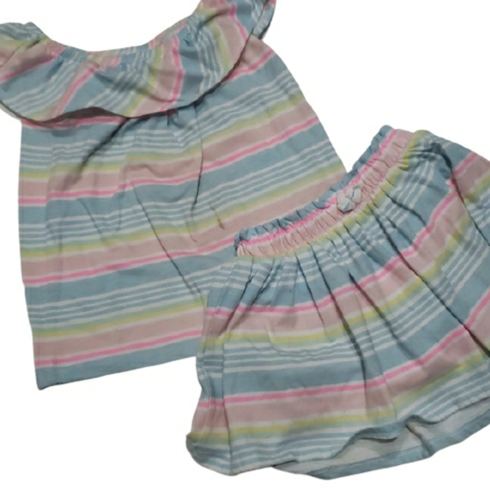 Jumping Beans Girl Striped Summer Skort Tank Set 5